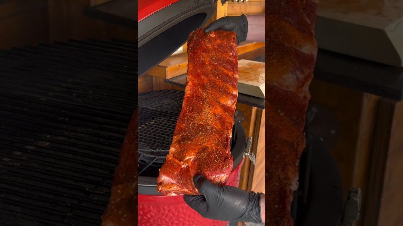 Buffalo Rub and Buffalo Hot Sauce, St Louis Ribs on the Kamado Joe