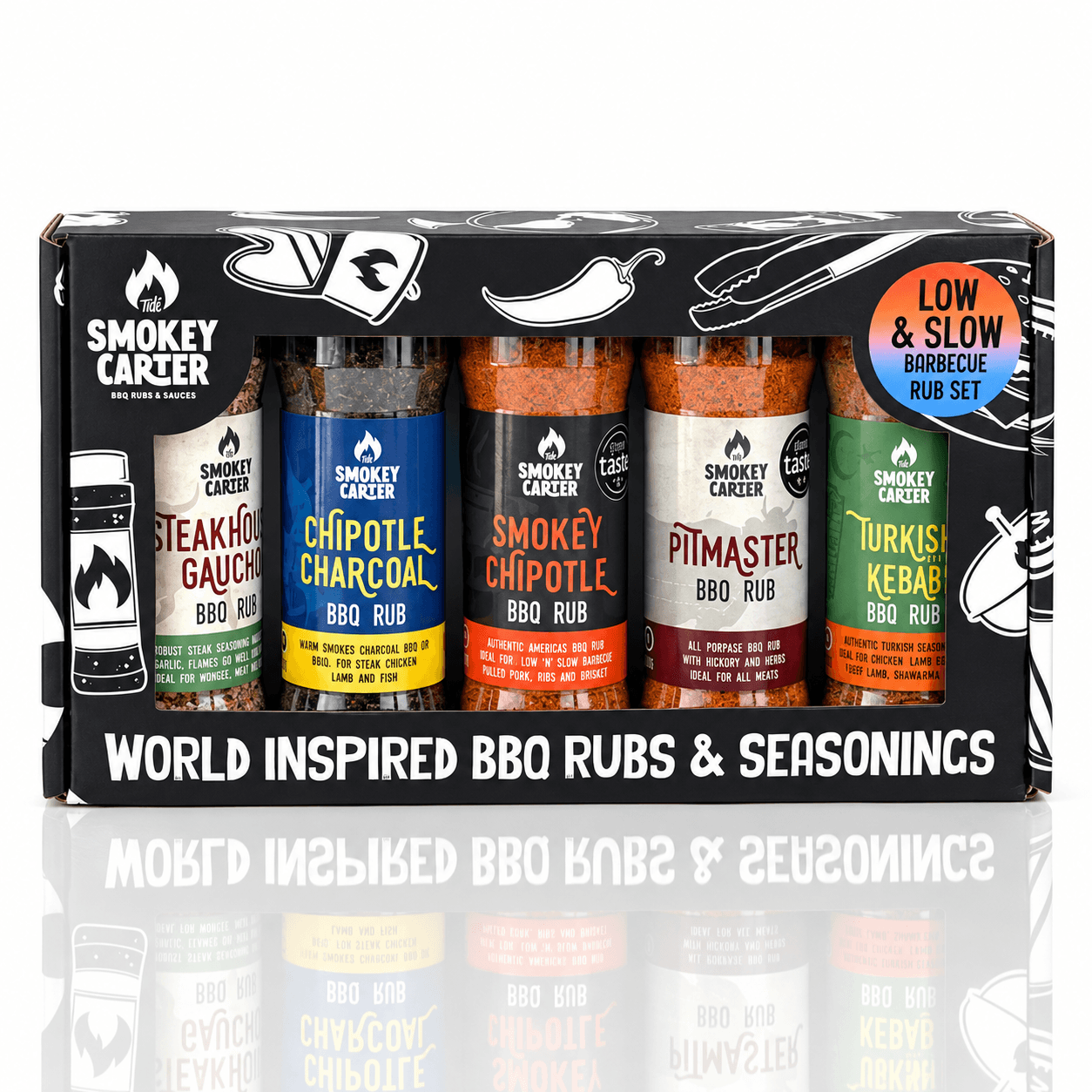 low & slow barbecue rub seasoning set
