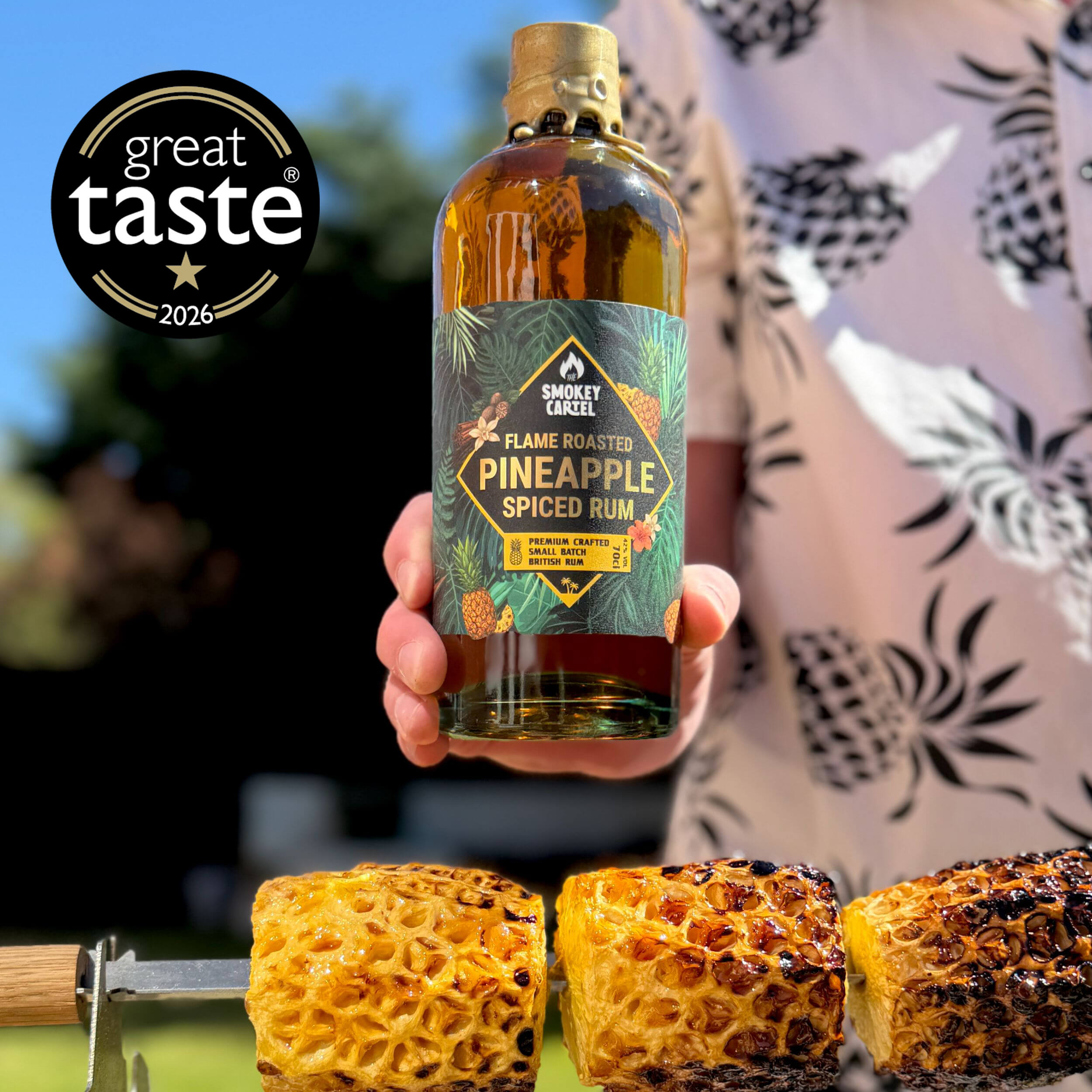 flame roasted pineapple spiced rum 42%